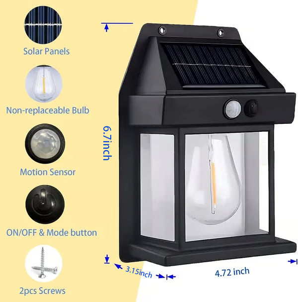 Outdoor Solar Wall Lamp ~ Brighten your outdoors with zero electricity
