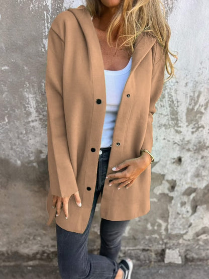 Casual Single Breasted Hooded Jacket ~ Throw-on style for breezy spring & autumn days~
