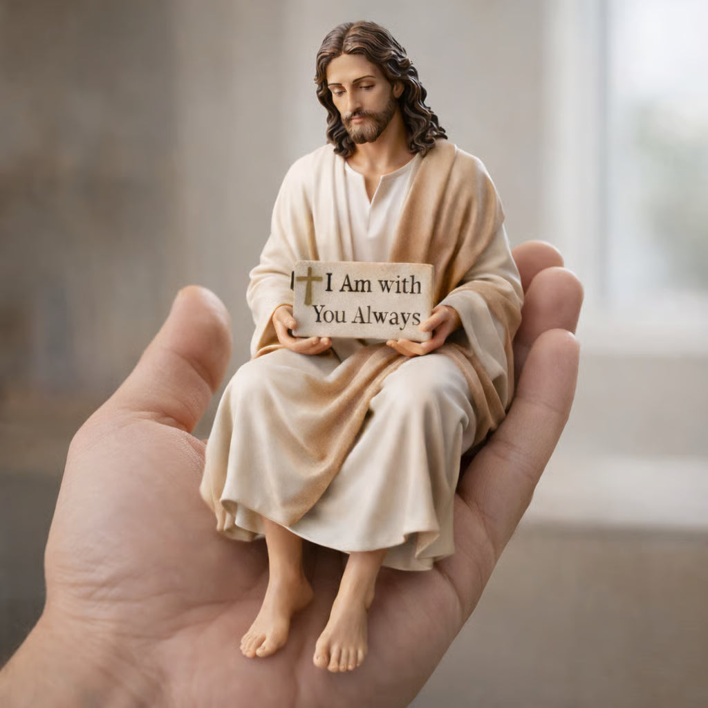 Hand-Painted Resin Jesus Figurine ~ A Daily Reminder You Are Never Alone.