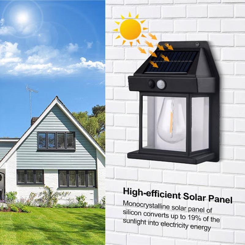 Outdoor Solar Wall Lamp ~ Brighten your outdoors with zero electricity
