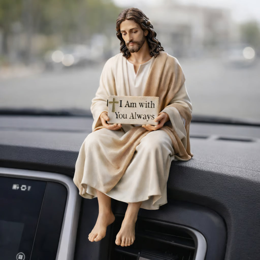 Hand-Painted Resin Jesus Figurine ~ A Daily Reminder You Are Never Alone.