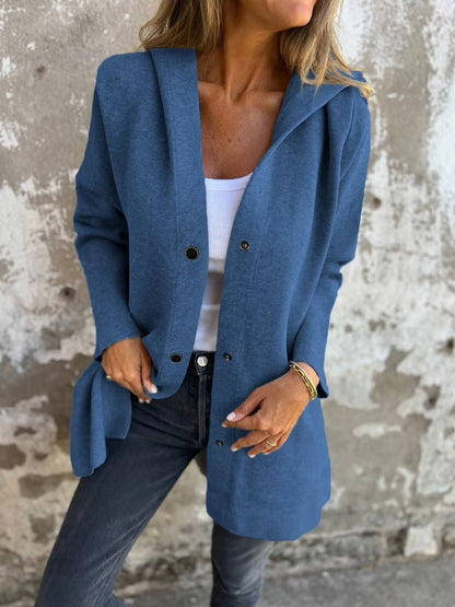 Casual Single Breasted Hooded Jacket ~ Throw-on style for breezy spring & autumn days~