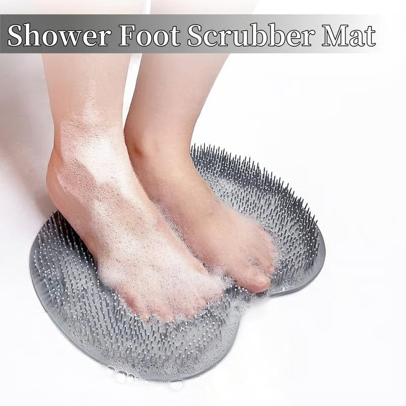 Silicone Shower Foot Scrubber Mat ~ Clean and massage feet hands-free in seconds