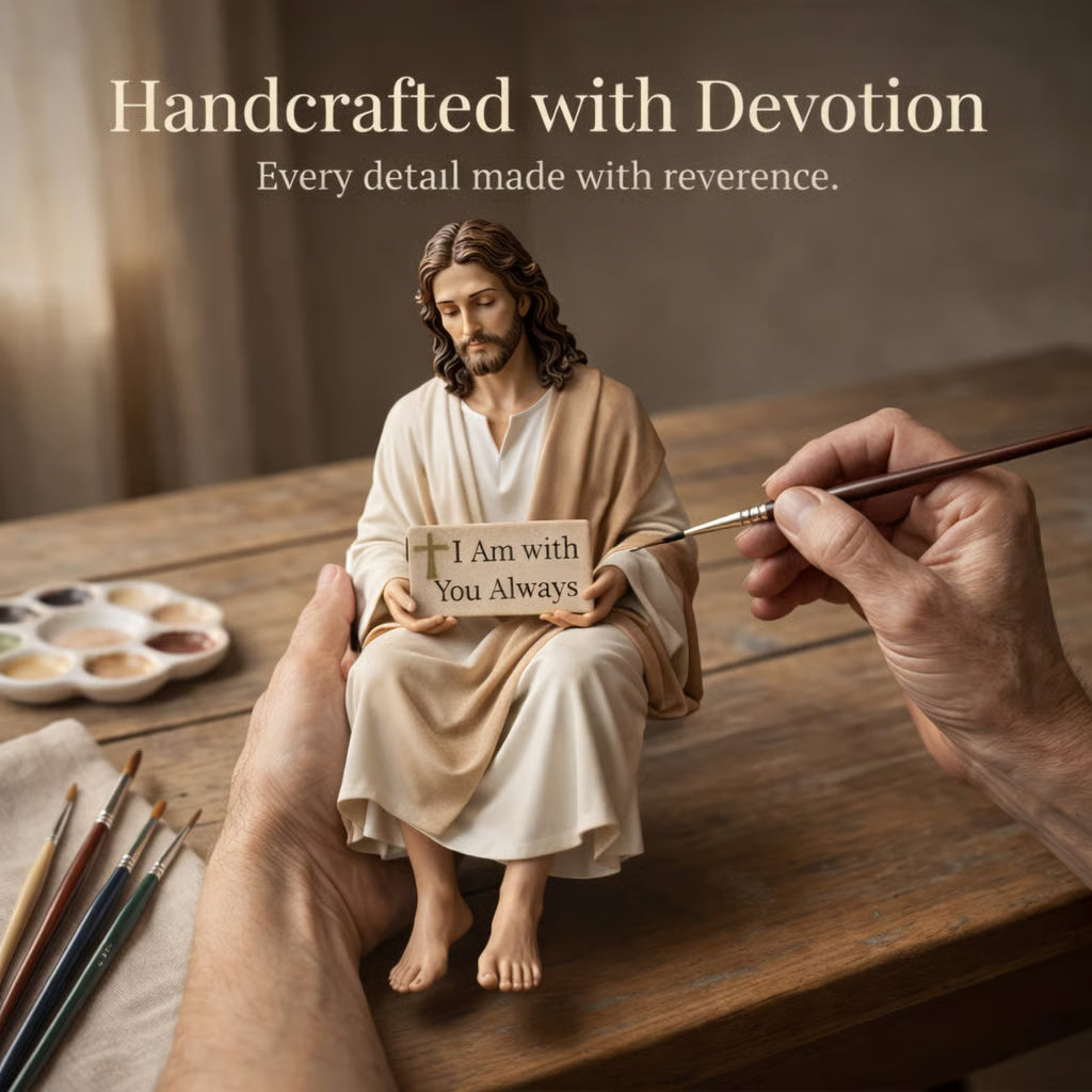 Hand-Painted Resin Jesus Figurine ~ A Daily Reminder You Are Never Alone.